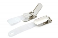 Ausweisclips <br>für Hüllen mit Langloch,<br> Metallclip, vernickelt