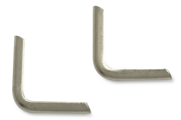 Buchecken, vernickelt, 16 mm Schenkellänge, 1,5 mm Fassung