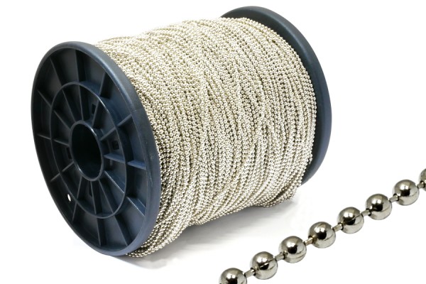 Ball chain on roll, nickel plated