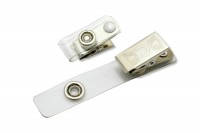 Kroko Ausweisclips <br>für Hüllen mit Langloch,<br> Krokoclip, vernickelt