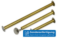 Buchschrauben,<br>Messing / vernickelt,<br>Einpresskopf,<br>Sonderanfertigung