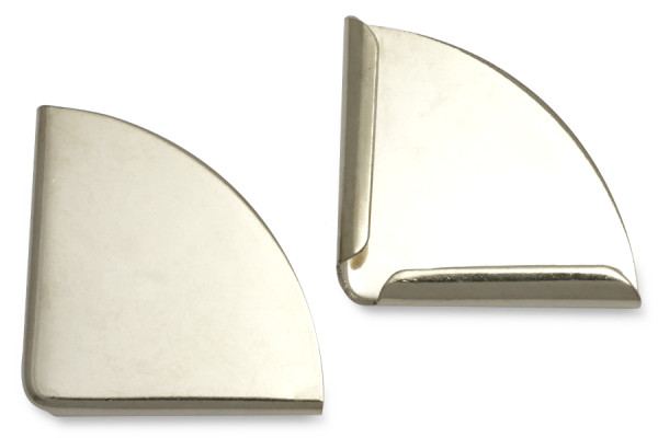 Buchecken, vernickelt, 22 mm Schenkellänge, 2,5 mm Fassung