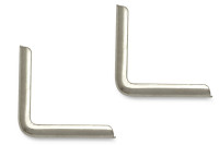Buchecken, vernickelt,<br>15 mm Schenkellänge,<br>1,5 mm Fassung