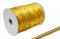 Gummischnur,<br> 2 mm Ø,<br> auf 500 m Rolle,<br> gold