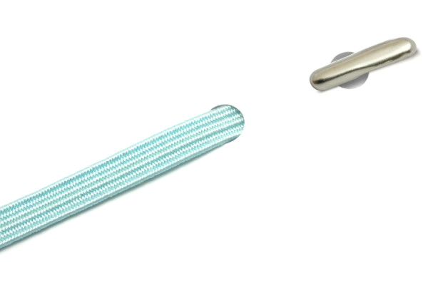 Flat Elastics with Round Metal T-Ends, Light Blue