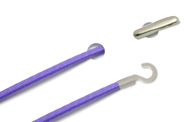 Elastics with Metal End and Open Cable Lug, Lilac