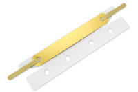 Einsteck-Heftstreifen,<br> Heftzunge goldlackiert,<br> Deckleiste goldlackiert