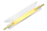 Einsteck-Heftstreifen,<br> Heftzunge goldlackiert,<br> Deckleiste goldlackiert