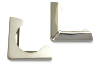 Buchecken, vernickelt,<br>31 mm Schenkellänge,<br>5 mm Fassung