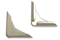 Buchecken, vernickelt,<br>19 mm Schenkellänge,<br>2,5 mm Fassung