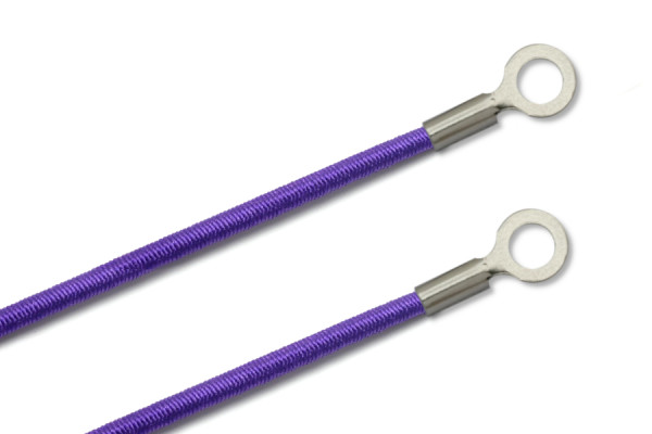 Gummischnüre mit Kabelschuhen, geschlossen, lila