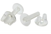 Displayschrauben<br> mit Flügelmutter, <br> Kunststoff, transparent, 25 mm