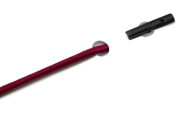 Elastics with automatic metal T-ends, wine red