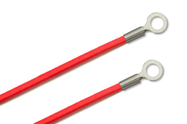 Elastics With Cable Lugs, Closed, Red