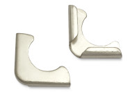 Buchecken, vernickelt,<br>16 mm Schenkellänge,<br>2 mm Fassung