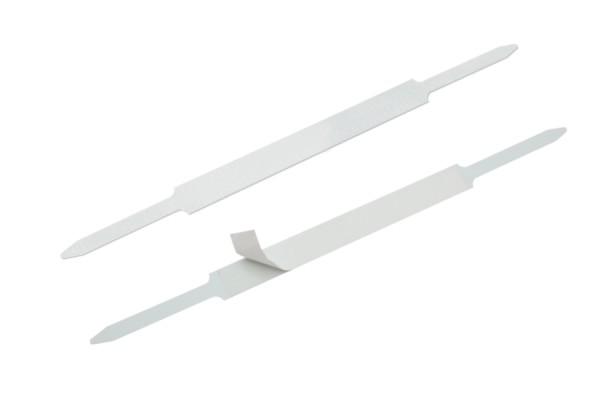 File Prongs, Self-Adhesive, with Wide Centerpiece, White Lacquered