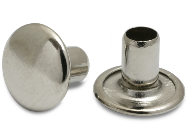 Maschinen-Nieten, 4 mm Ø Schaft, 10 mm Kopf, vernickelt