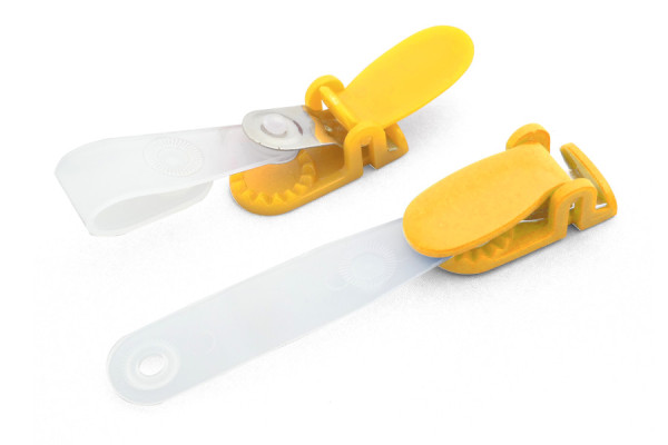 ID Clips for ID Pockets with Slot, Plastic Clip, Yellow