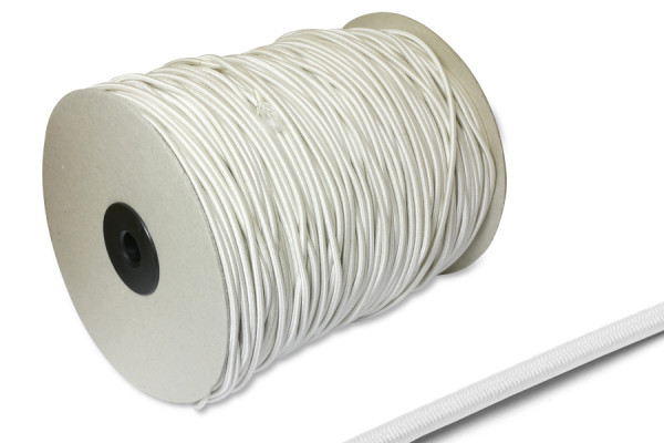 Gummischnur, 3 mm Ø, auf 200 m Rolle, weiss