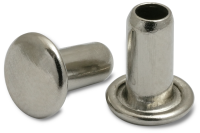 Maschinen-Nieten,<br>3,8 mm Ø Schaft,<br> 7 mm Ø Kopf, vernickelt 7,5 mm