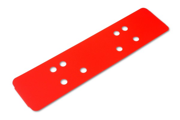 Universal filing strips made of plastic, red