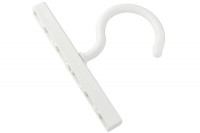 Kollektionshaken<br> aus Kunststoff,<br>78 mm, mit Schiene,<br>weiss Haken nicht von Schiene lösbar
