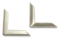 Buchecken, vernickelt,<br>22 mm Schenkellänge,<br>4 mm Fassung