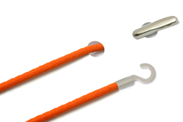 Elastics with Metal End and Open Cable Lug, Dark-Orange