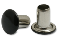 Maschinen-Nieten,<br>3,8 mm Ø Schaft,<br> 7 mm Ø Kopf,<br> Kopf schwarz lackiert