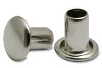 Maschinen-Nieten,<br>3,8 mm Ø Schaft,<br> 7 mm Ø Kopf, vernickelt