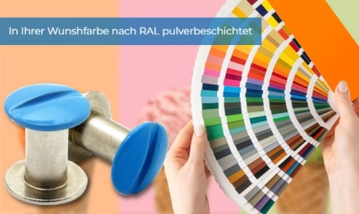 Farbige Buchschrauben