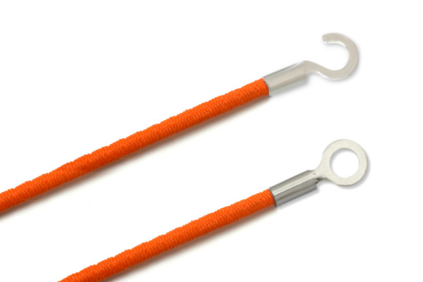 Elastics With Cable Lugs, Closed and Open, Dark-Orange