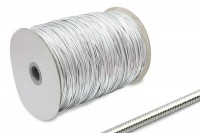 Gummischnur,<br> 2 mm Ø,<br> auf 500 m Rolle,<br> silber