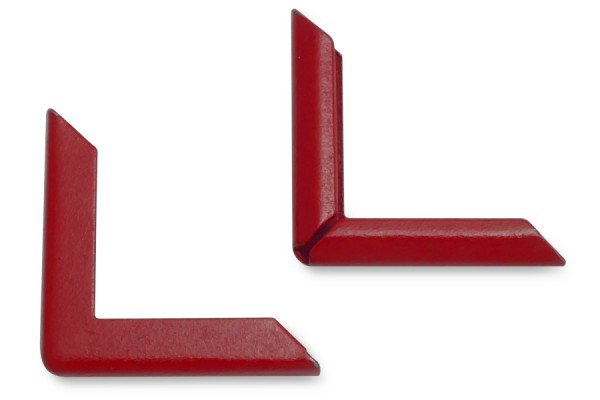 Buchecken, rot, 22 mm Schenkellänge, 3 mm Fassung