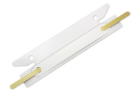 Einsteck-Heftstreifen,<br> Heftzunge goldlackiert,<br> Deckleiste weiss