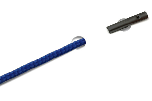 PP-Cords with Automatic Metal T-Ends, Blue