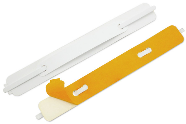 Self-Adhesive File Mechanisms, with Plastic Coated Prong, 150 x 20 mm, White