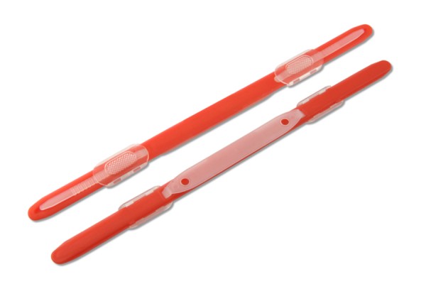 Plastic paper fasteners, red