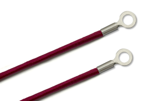 Elastics With Cable Lugs, Closed, Wine Red