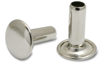 Maschinen-Nieten,<br> 4 mm Ø Schaft,<br> 10 mm Kopf, vernickelt 12 mm