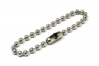 Kugelketten mit Verschluss,<br>2,4 mm Ø, vernickelt