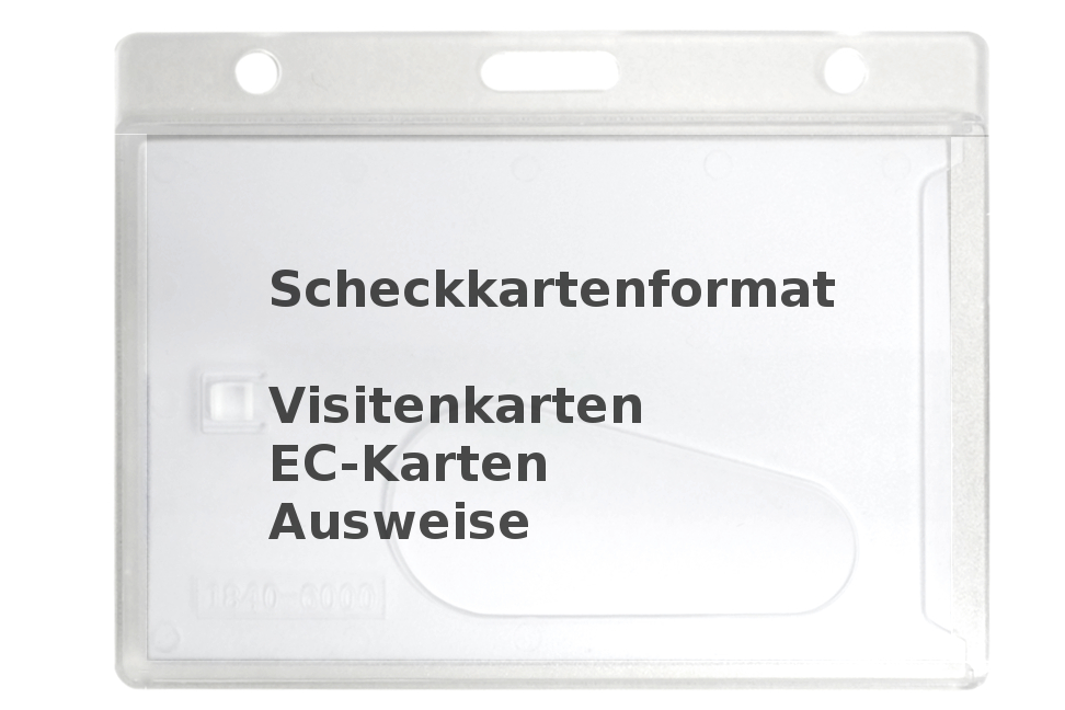 Kartenhalter Scheckkartenformat aus Hartplastik, transparent