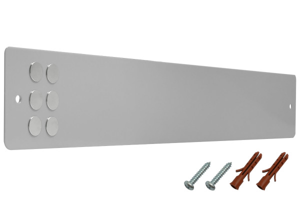 Magnethaftleisten inkl. Befestigungsmaterial + Magnete, grau RAL 7040