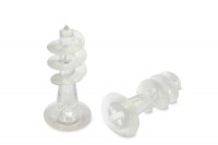 Displayschrauben <br>für Wabenplatten, <br>Kunststoff, transparent ca. 30 mm