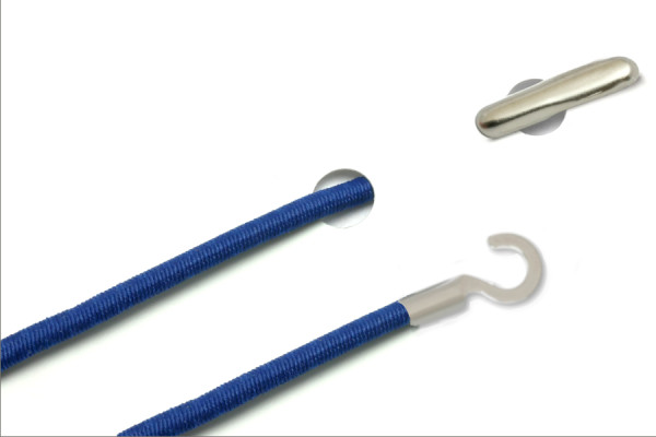Elastics with Metal End and Open Cable Lug, Dark Blue