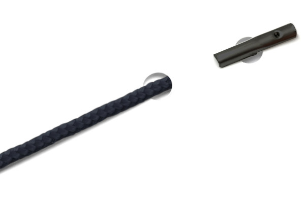 PP-Cords with Automatic Metal T-Ends, Navy Blue