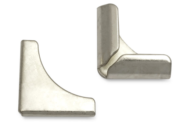 Buchecken, vernickelt, 14 mm Schenkellänge, 3,5 mm Fassung