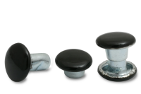 Doppel-Hohlnieten,<br> 6 mm Ø Kopf,<br> Fuß geschlossen,<br> Köpfe schwarzlackiert