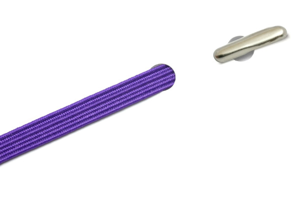 Flat Elastics with Round Metal T-Ends, Purple