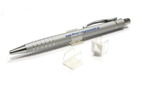 Pen holders, made of plastic, transparent